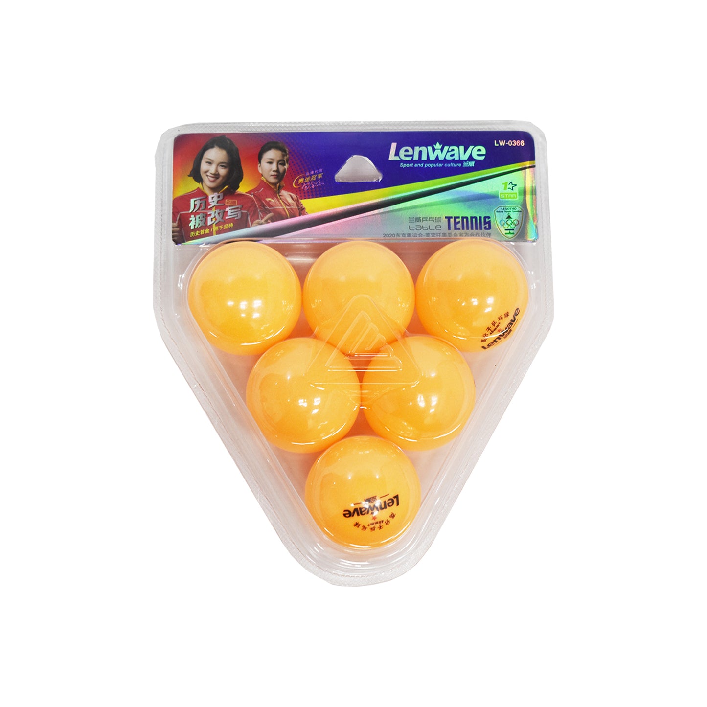 Lenwave 1-star Premium Table Tennis Balls (pack of 6)