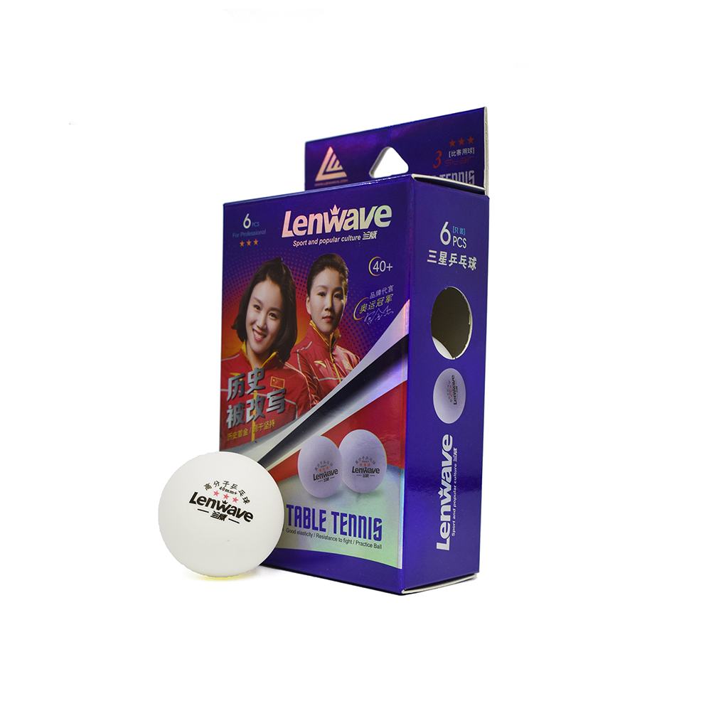 Lenwave 3-star Premium Table Tennis Balls (box of 6)